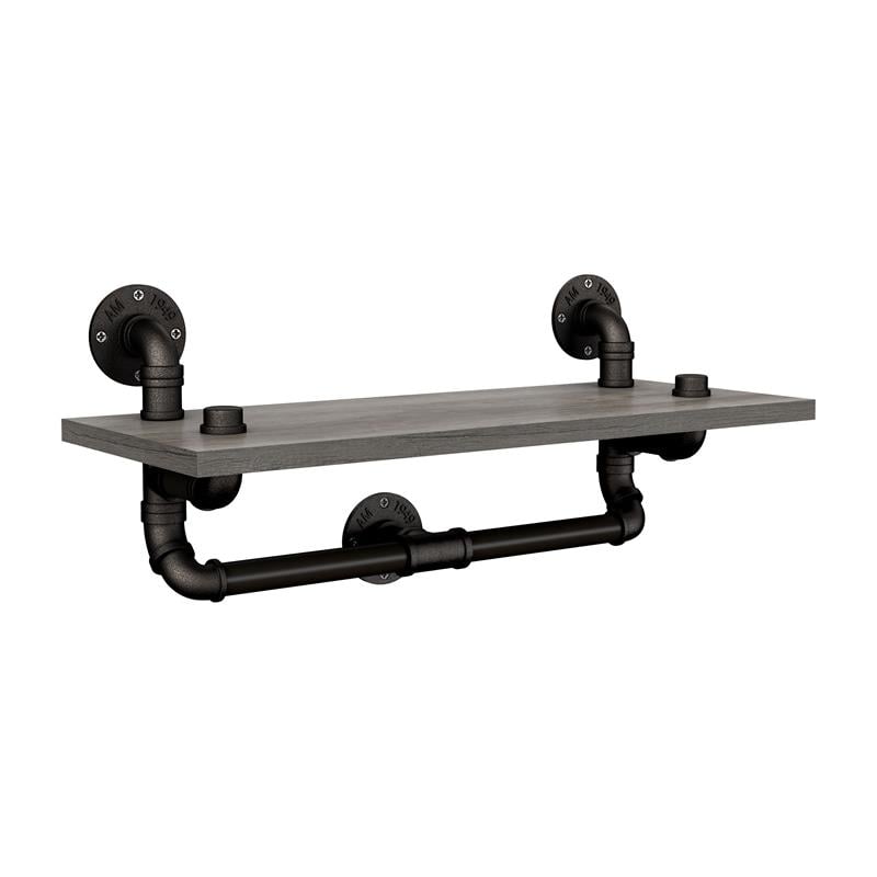 Furniture of America Gren Industrial Metal Floating Shelf in Gray and Black
