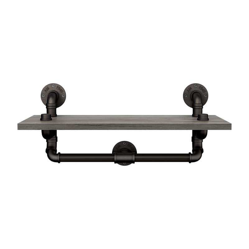 Furniture of America Gren Industrial Metal Floating Shelf in Gray and Black