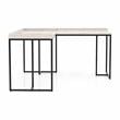 Furniture of America Timor Modern Wood Corner Computer Desk with USB in White