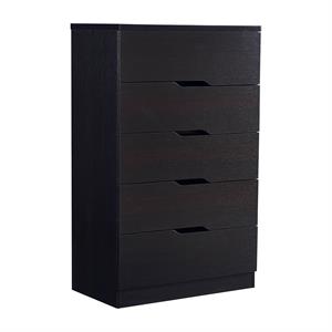 furniture of america lare contemporary wood 5-drawer chest