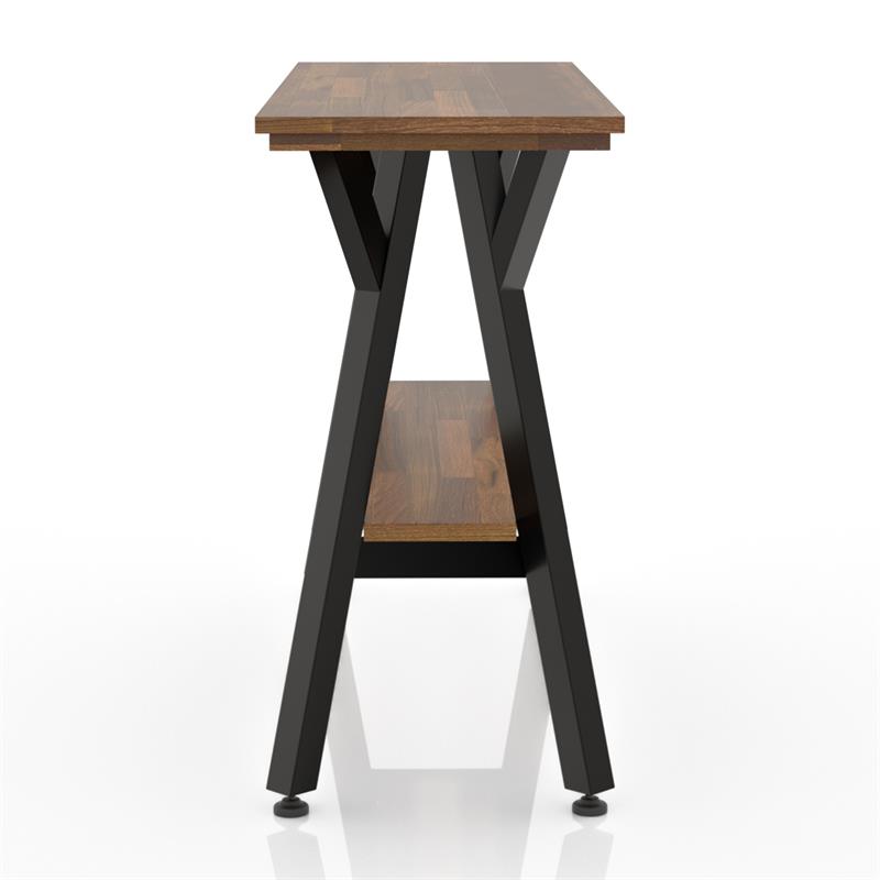 Furniture of America Horford Wood 1-Shelf Console Table in Matte Black