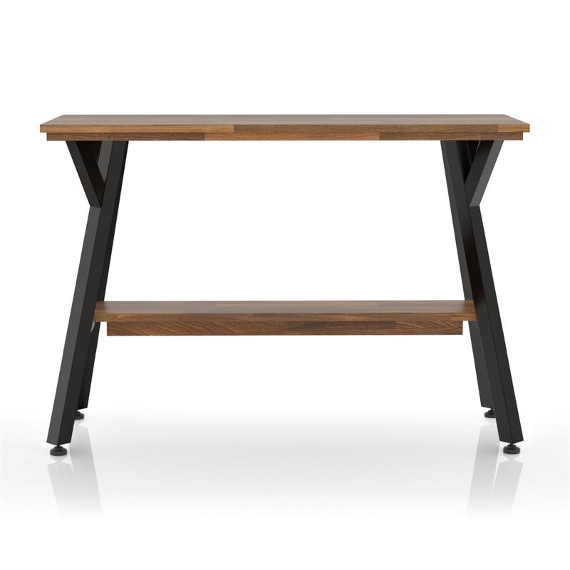 Furniture of America Horford Wood 1-Shelf Console Table in Matte Black