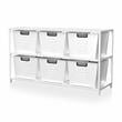 Furniture of America Ed Metal Storage Shelf with 6 Bins in White