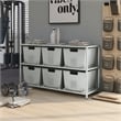 Furniture of America Ed Metal Storage Shelf with 6 Bins in White