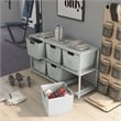 Furniture of America Ed Metal Storage Shelf with 6 Bins in White
