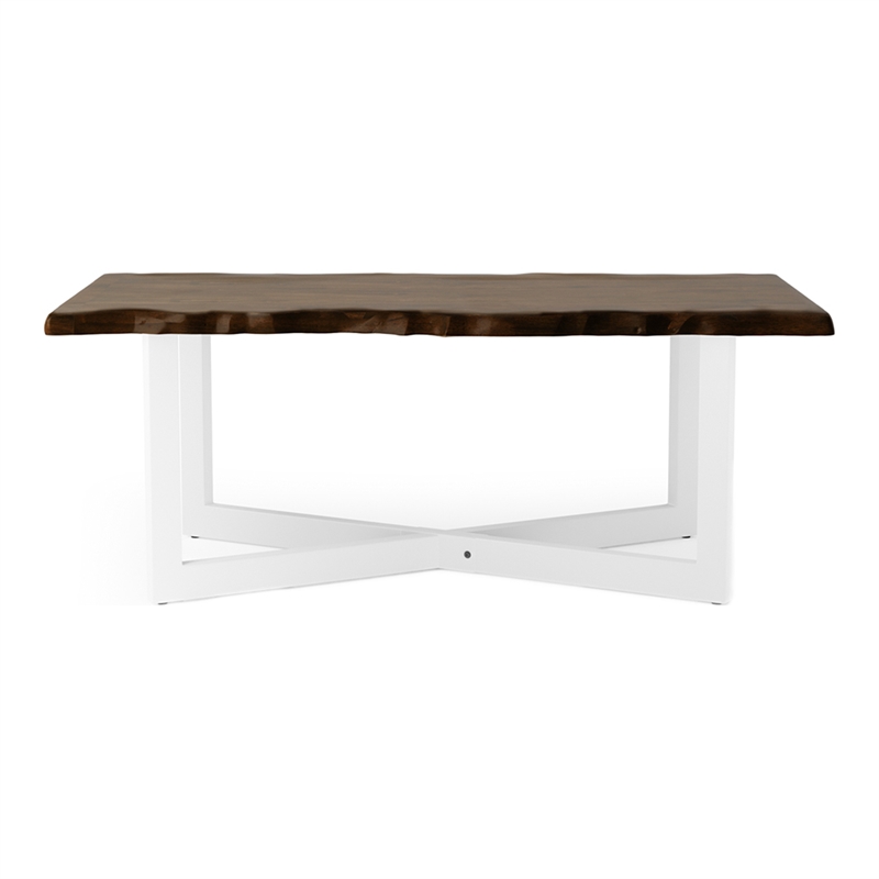 Furniture of America Baletto Wood 2-Piece Coffee Table Set in Oak and White