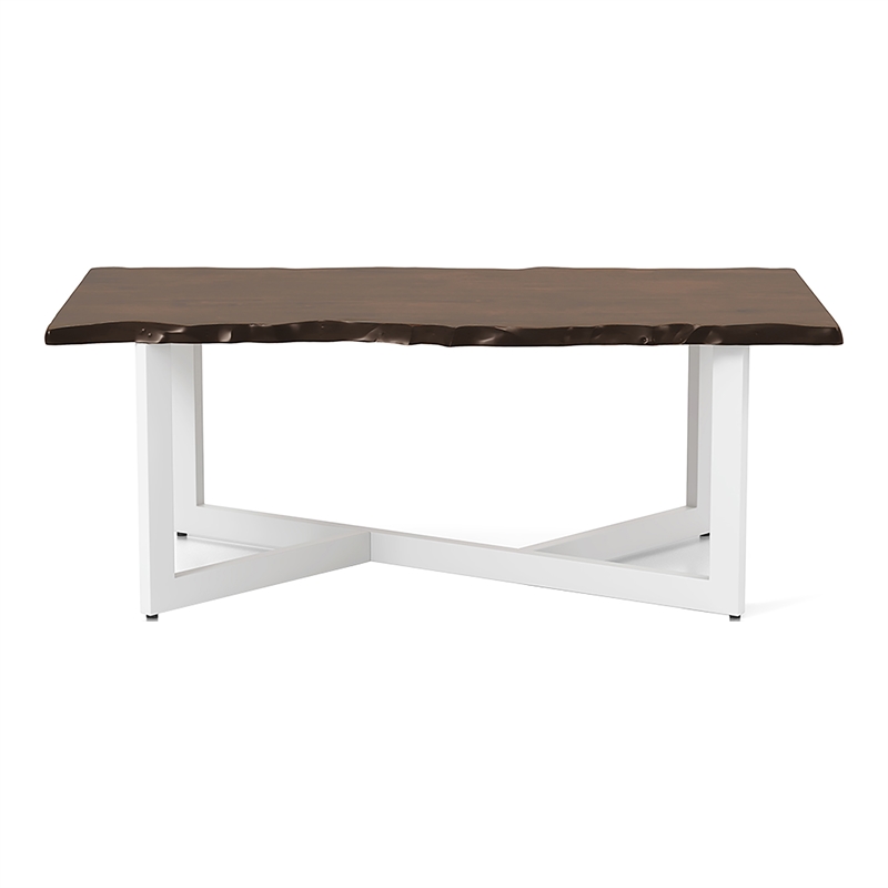 Furniture of America Krestian Wood 2-Piece Coffee Table Set in Oak and White