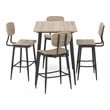 Furniture of America Shandry Wood 5-Piece Counter Height Dining Set in Natural