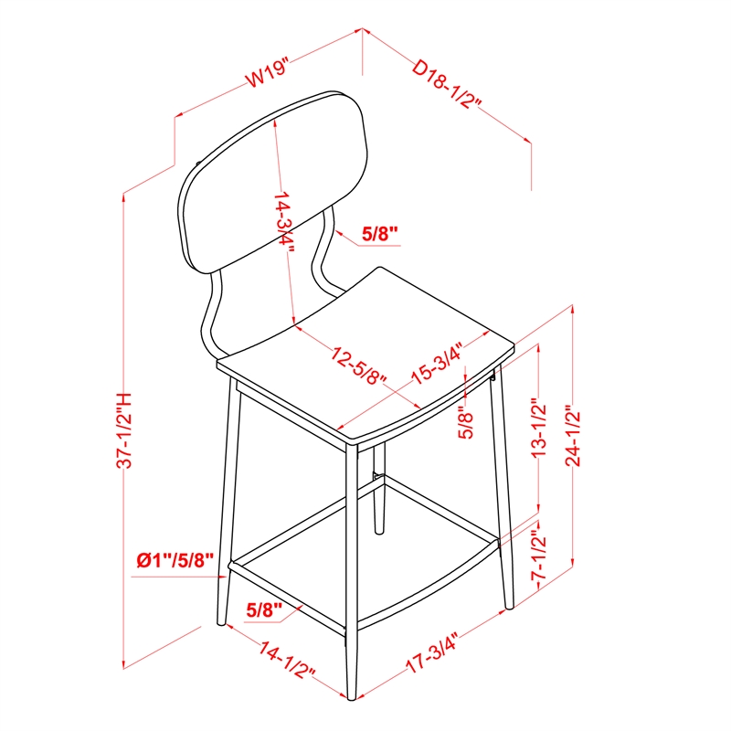 Furniture of America Shandry Wood 5-Piece Counter Height Dining Set in Natural