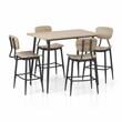 Furniture of America Shandry Wood 5-Piece Counter Height Dining Set in Natural