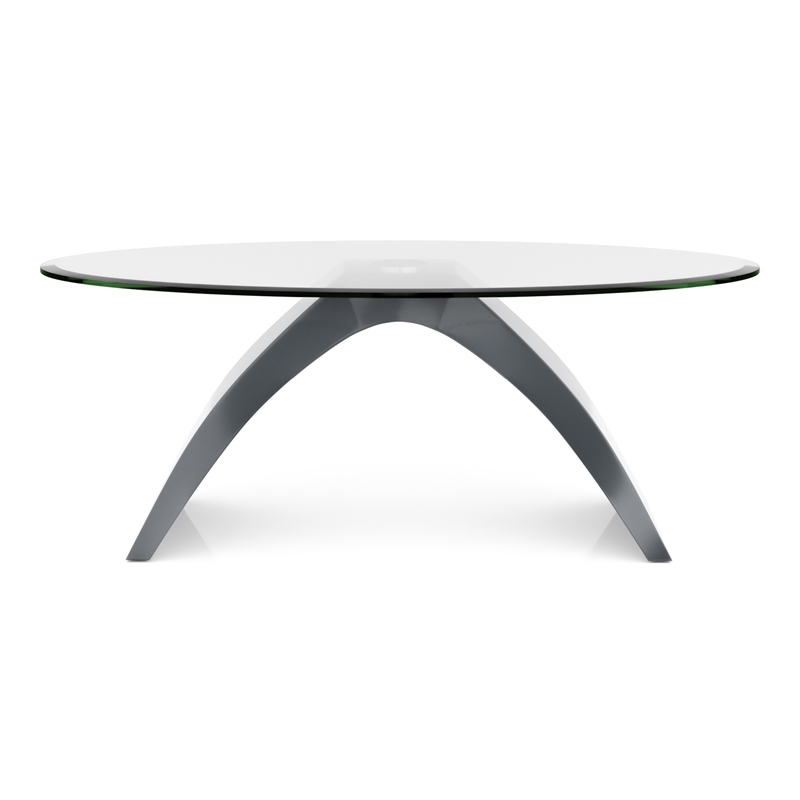 Furniture of America Pelletoni 2Pc Tempered Glass Top Coffee Table Set in Gray