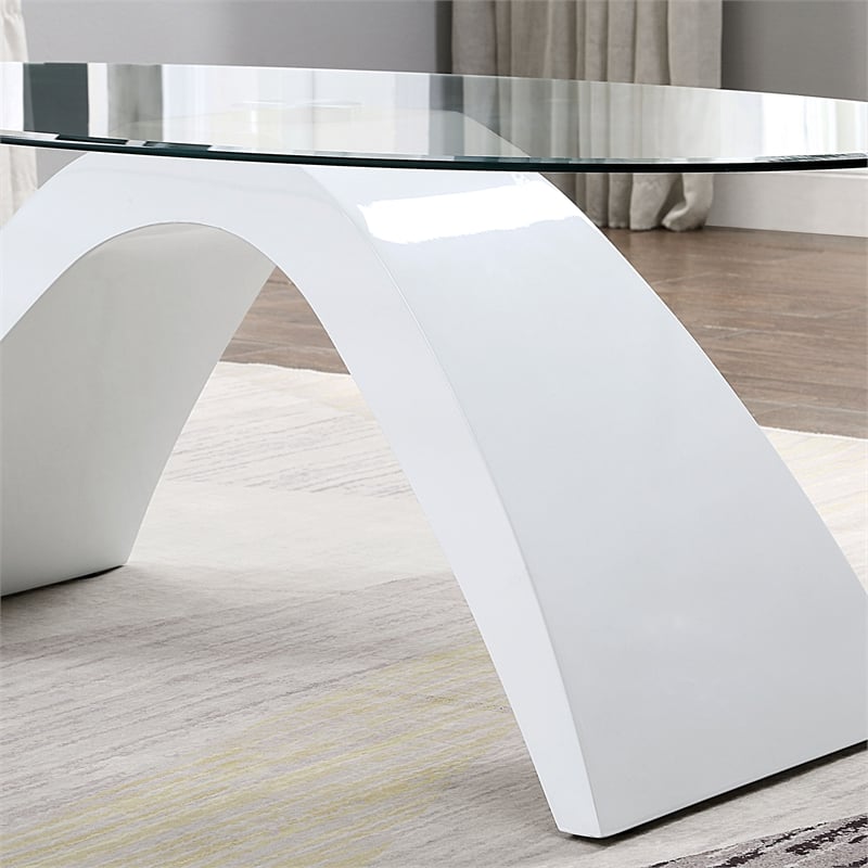 Furniture of America Pelletoni Wood 2-Piece Coffee Table Set in White