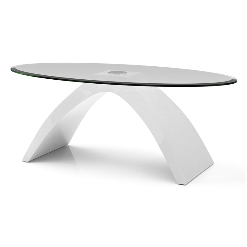 Furniture of America Pelletoni Wood 2-Piece Coffee Table Set in White