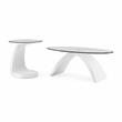 Furniture of America Pelletoni Wood 2-Piece Coffee Table Set in White