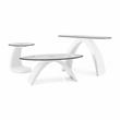 Furniture of America Pelletoni Wood 3-Piece Coffee Table Set in White
