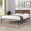 Furniture of America Budenholz Metal Queen Platform Bed in Brown