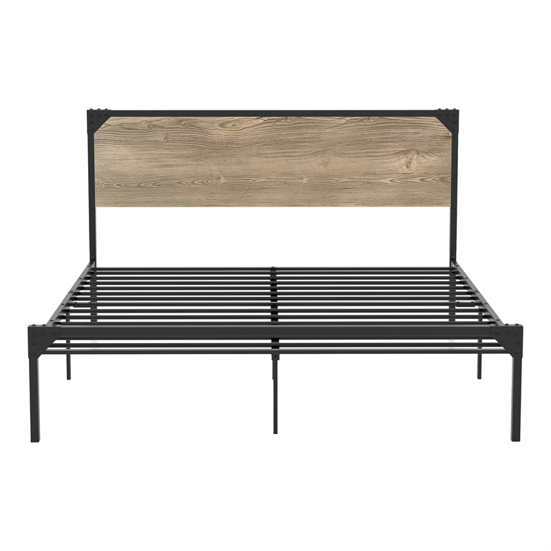 Furniture of America Budenholz Metal Queen Platform Bed in Gray