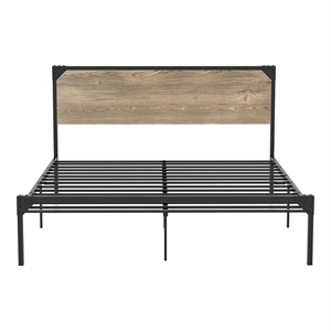 Furniture of America Budenholz Metal Queen Platform Bed in Gray