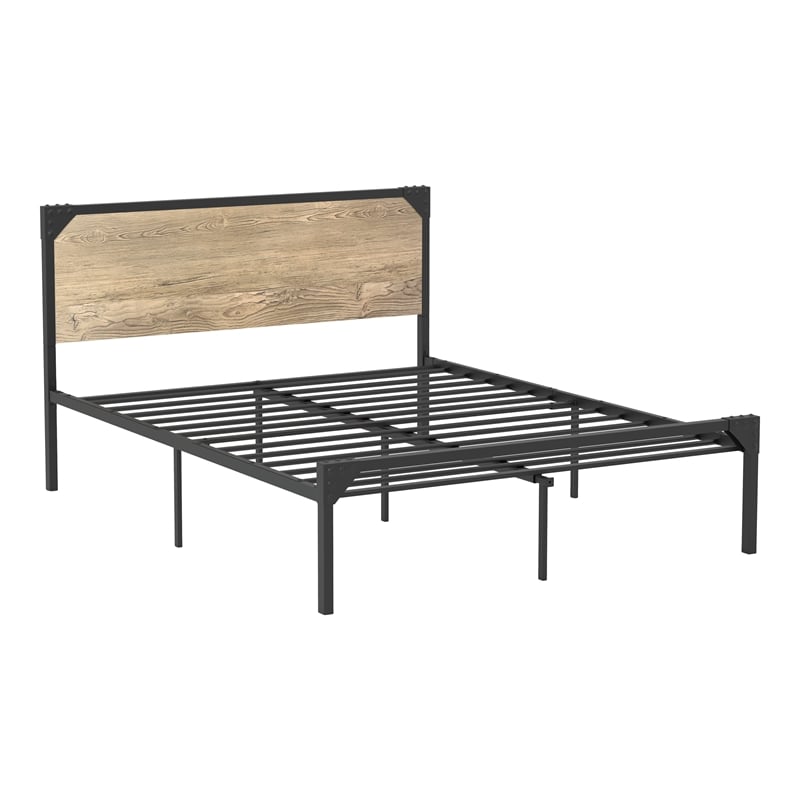 Furniture of America Budenholz Metal Queen Platform Bed in Gray