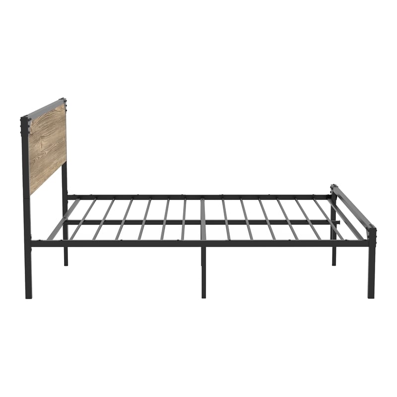 Furniture of America Budenholz Metal Queen Platform Bed in Gray