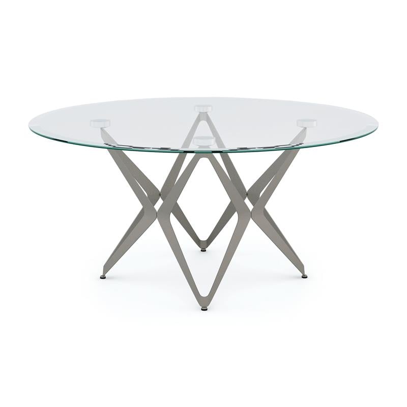 Furniture of America Staneri Glass Top Coffee Table in Gold Champagne