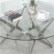 Furniture of America Staneri Glass Top Coffee Table in Gold Champagne