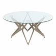 Furniture of America Staneri Glass Top Coffee Table in Gold Champagne