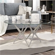Furniture of America Staneri Glass Top Coffee Table in Gold Champagne