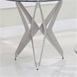 Furniture of America Staneri Contemporary Glass Top End Table in Champagne Gold