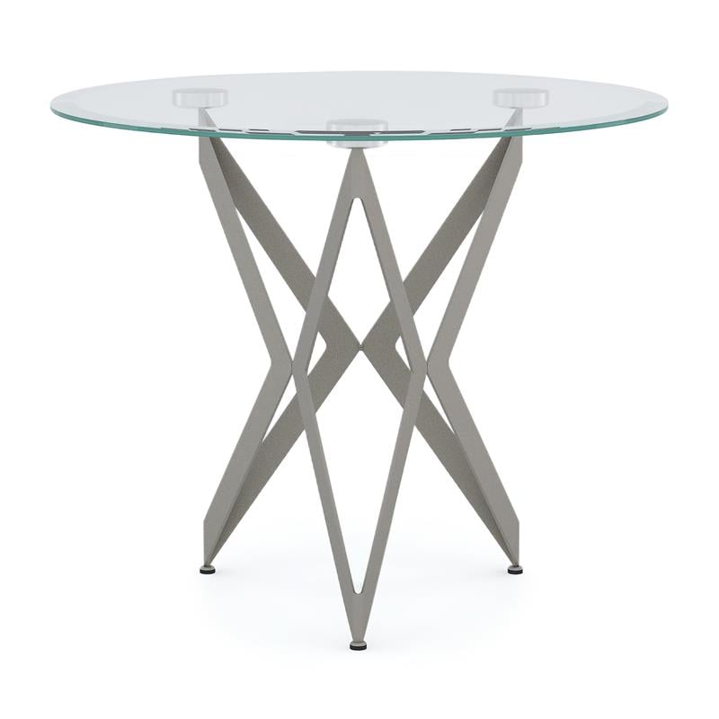 Furniture of America Staneri Contemporary Glass Top End Table in Champagne Gold