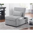 Furniture of America Macron Contemporary Fabric Futon chair with Pillow in Gray