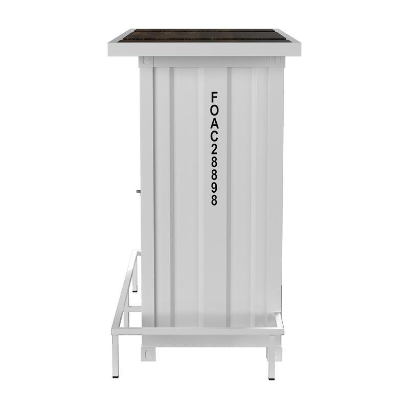 Furniture of America Lionna Contemporary Metal Storage Bar Table in White