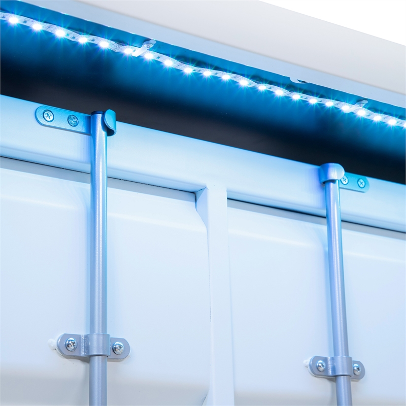 Furniture of America Lionna Contemporary Metal Storage Bar Table in White