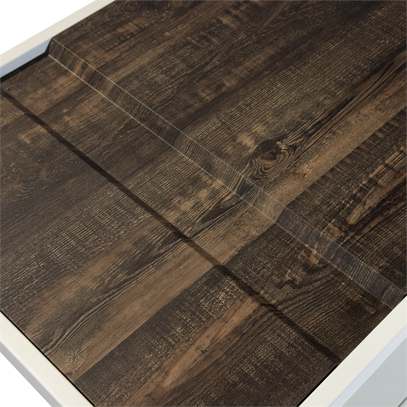 Furniture of America Lionna Contemporary Metal Storage Bar Table in White