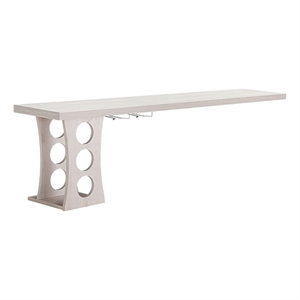 furniture of america phoyt wood floating bar table with wine rack
