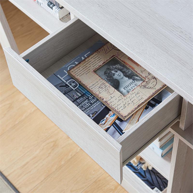 Furniture of America Frankl Modern Wood 60-Inch TV Stand in White Oak