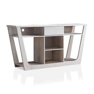 Furniture of America Frankl Modern Wood 60-Inch TV Stand in White Oak