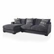 Furniture of America Turnstein Contemporary Chenille L-Shaped Sectional in Gray