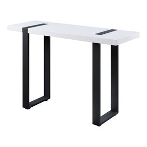 furniture of america aryala contemporary metal console table in black and white
