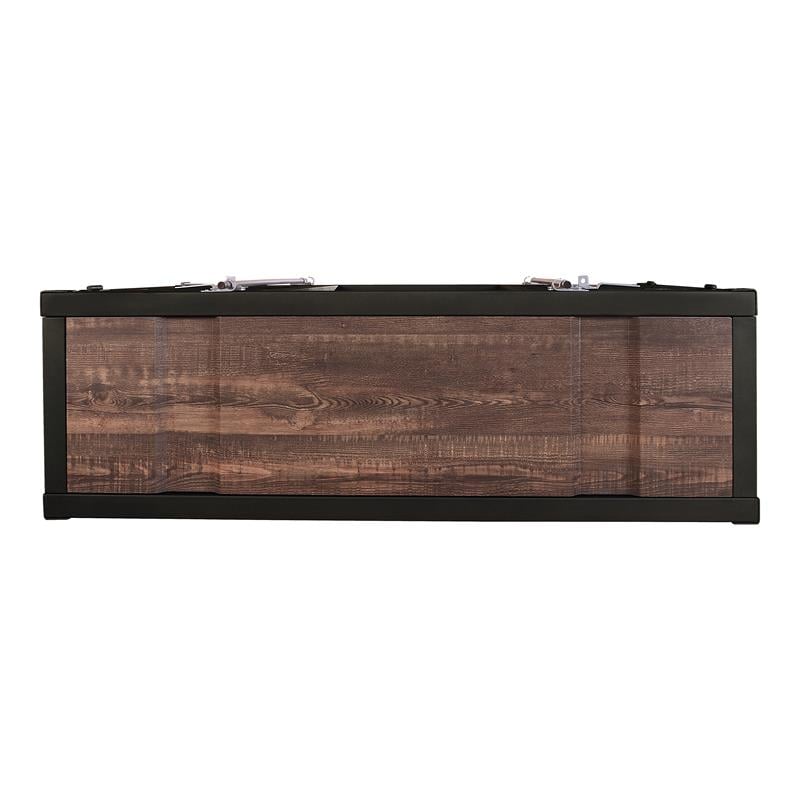 Furniture of America Lionna Metal 6-Shelf Console Table in Sand Black