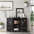 Furniture of America Lionna Metal 6-Shelf Console Table in Sand Black
