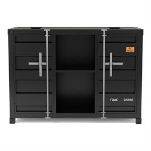 Furniture of America Lionna Metal 6-Shelf Console Table in Sand Black