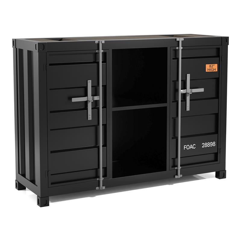 Furniture of America Lionna Metal 6-Shelf Console Table in Silver Gunmetal