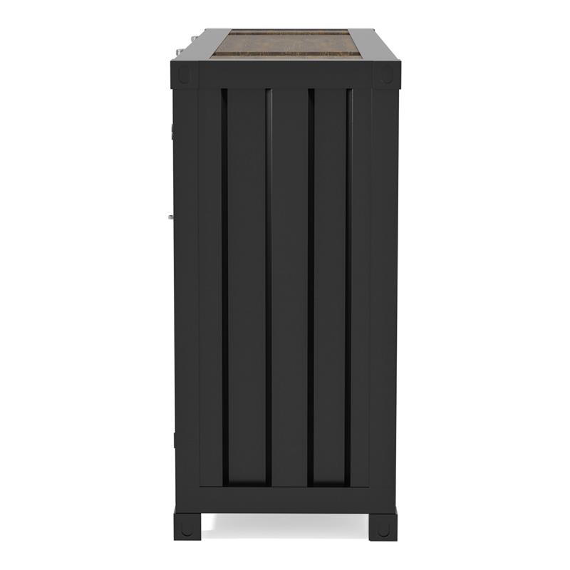 Furniture of America Lionna Metal 6-Shelf Console Table in Silver Gunmetal