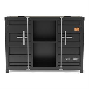 Furniture of America Lionna Metal 6-Shelf Console Table in Silver Gunmetal