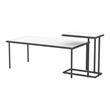 Furniture of America Onnah Contemporary Metal 2-Piece Coffee Table Set in White