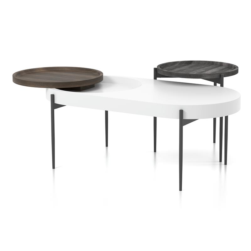 Furniture of America Hylen Metal 2-Piece Coffee Table Set in Gray