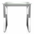 Furniture of America Syann Contemporary Glass Top End Table in Chrome