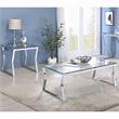 Furniture of America Syann Glass Top 2-Piece Coffee Table Set in Chrome