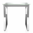 Furniture of America Syann Glass Top 2-Piece Coffee Table Set in Chrome